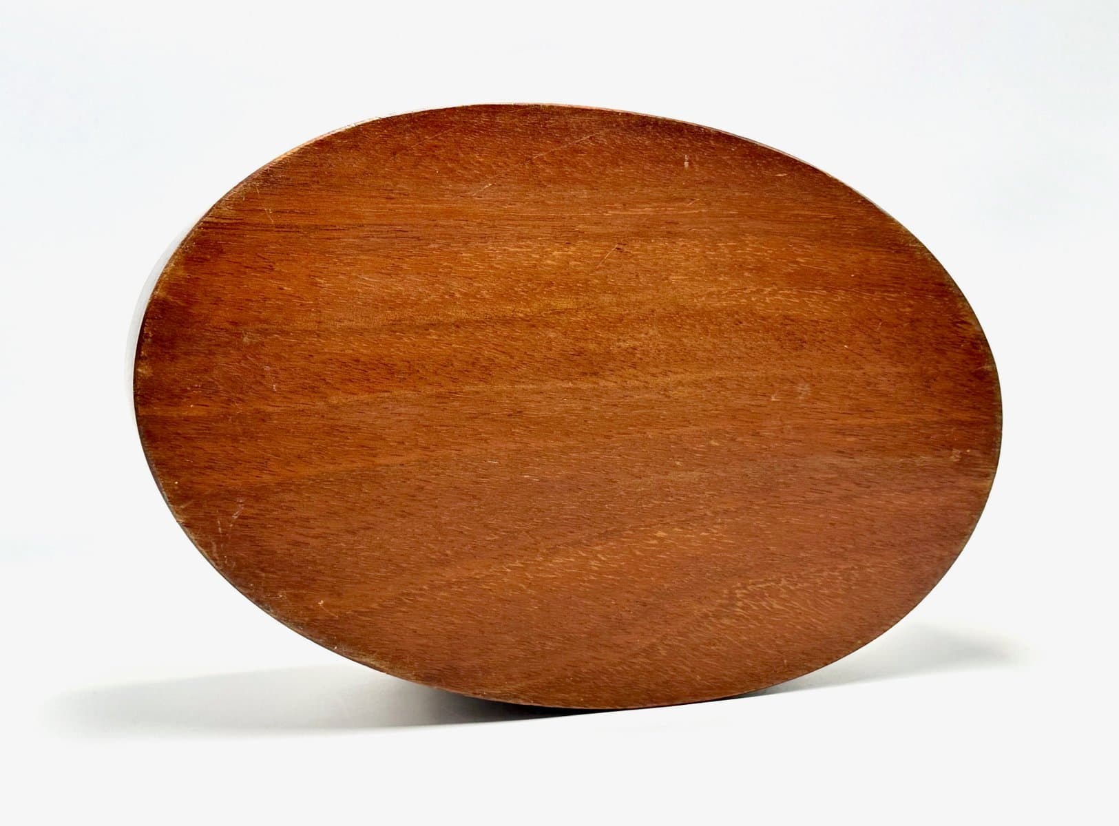 Kosz, brązowy ciemny, teak skóra, proj. C. Auböck, Austria, lata 50. - 155747