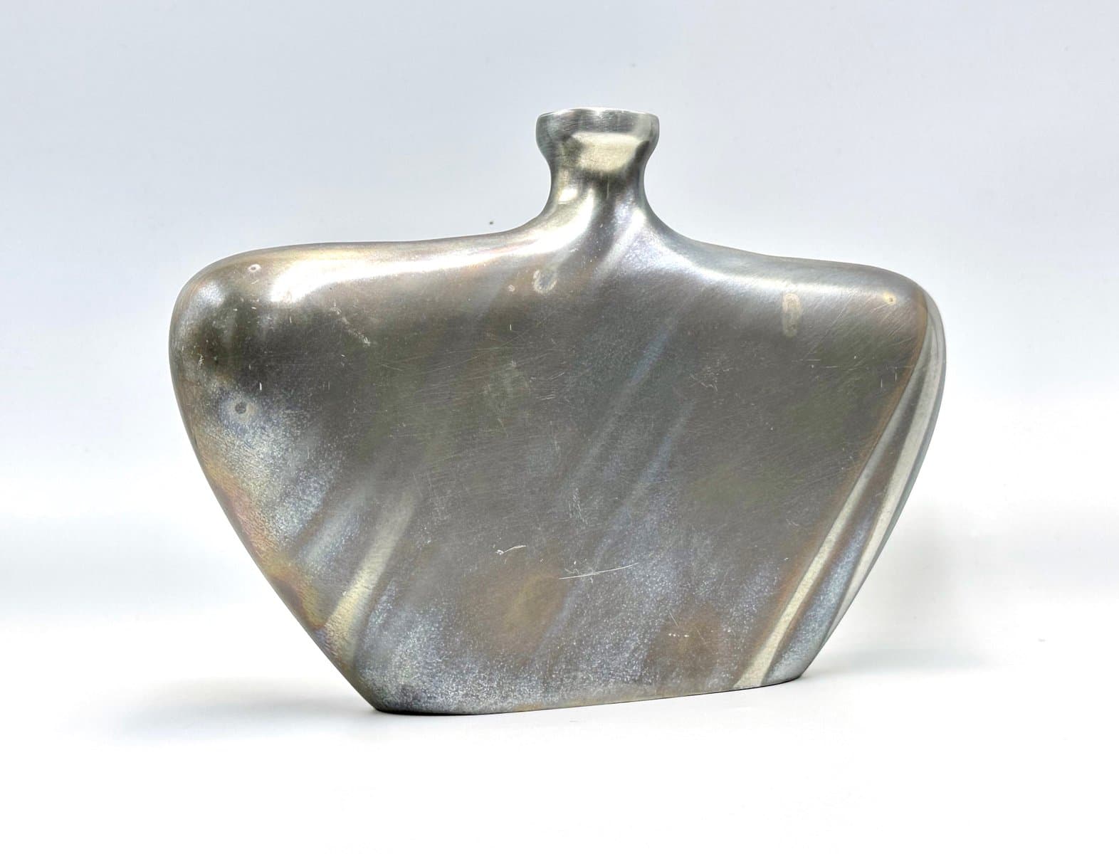 Butelka płaska, srebrny, aluminium, lata 70. - 155755