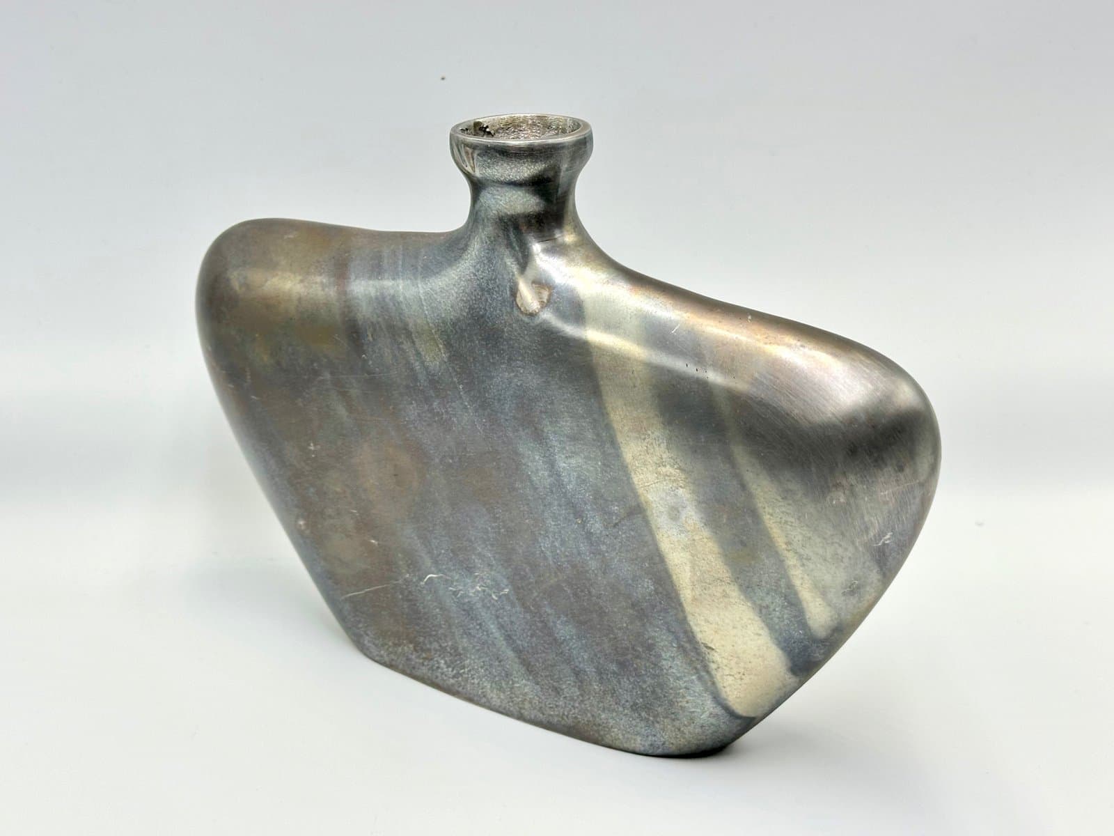 Butelka płaska, srebrny, aluminium, lata 70. - 155753