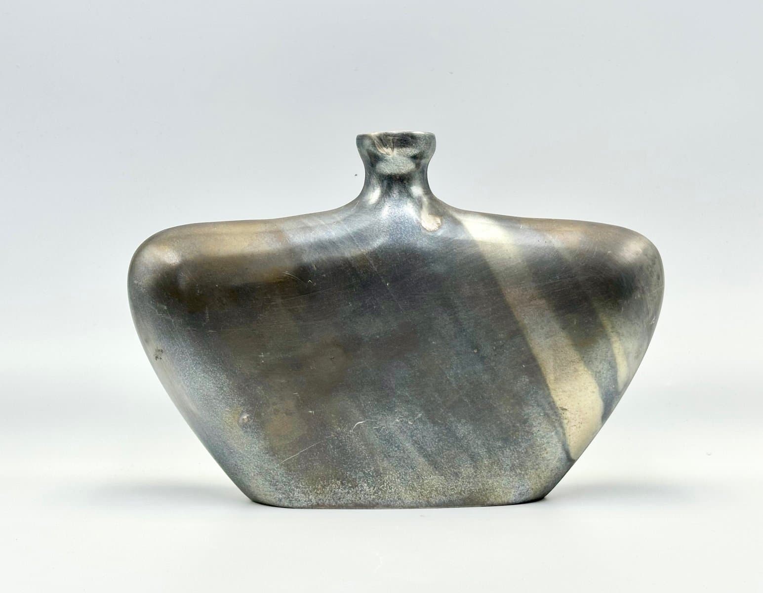 Butelka płaska, srebrny, aluminium, lata 70. - 155763