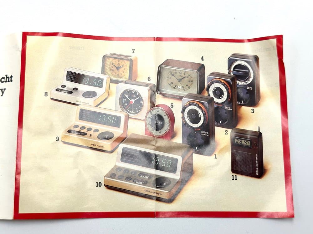 Zegar stołowy Minetto Repeat, plastik kość słoniowa, Niemcy, lata 80. - 155775