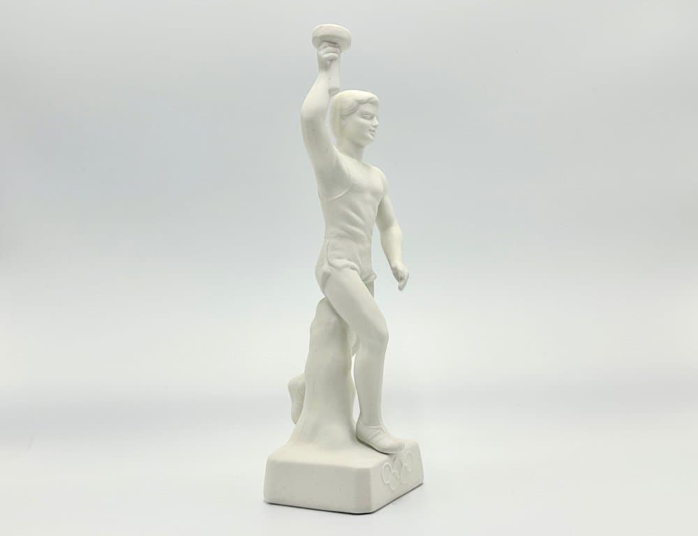 Figurka biegacza z pochodnią, Berlin Olympic Games, biały, porcelana biskwitowa, Niemcy, lata 30. - 155788