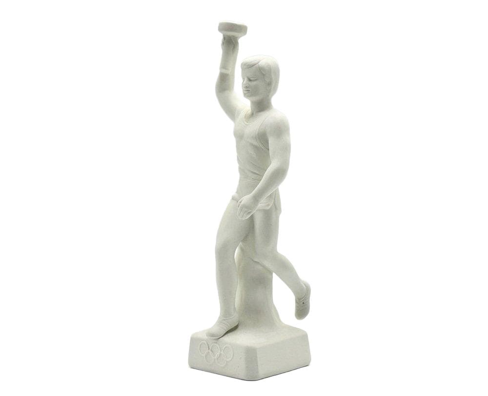 Figurka biegacza z pochodnią, Berlin Olympic Games, biały, porcelana biskwitowa, Niemcy, lata 30.