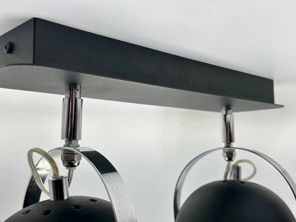 Ceiling or wall lamp, postmodernism, black metal, 1990s - 155811