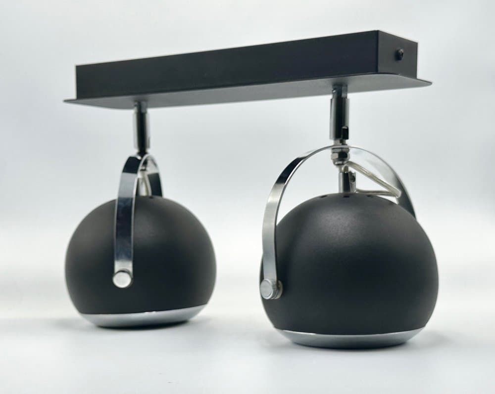 Ceiling or wall lamp, postmodernism, black metal, 1990s - 155805