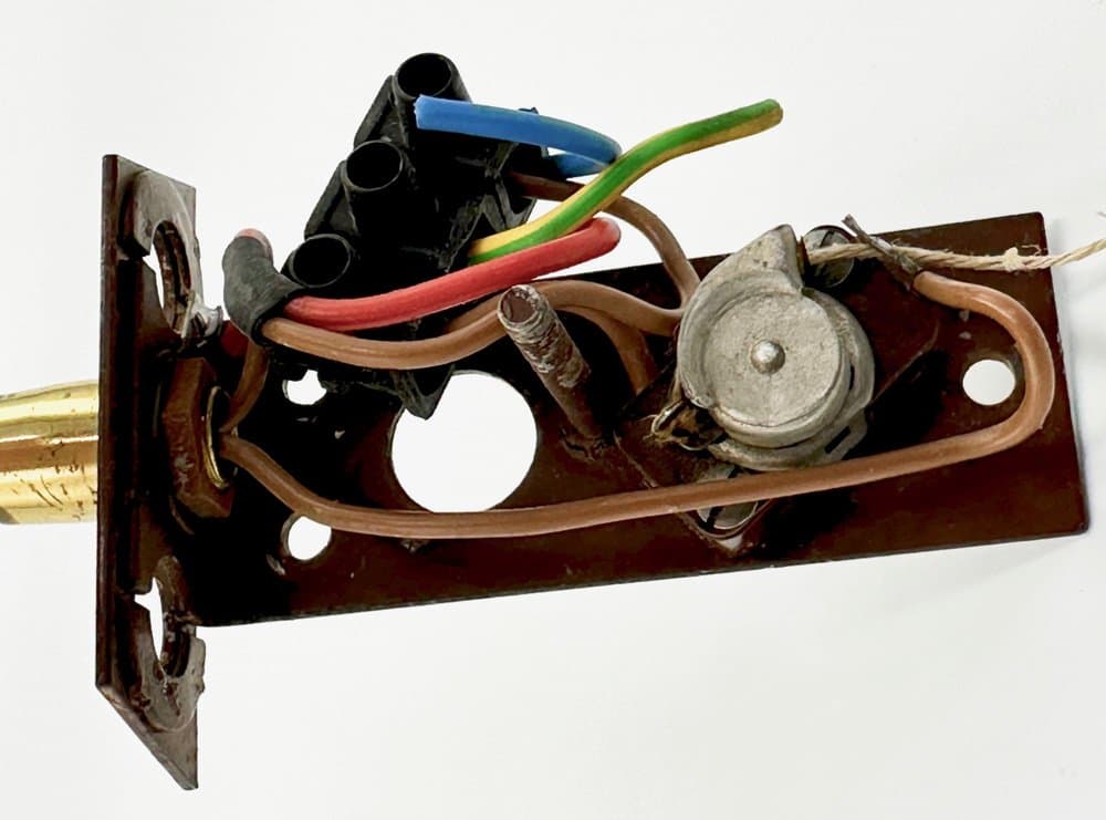 Kinkiet skandynawski, brązowy, teak, mosiądz, szkło, Dania, lata 60. - 155831