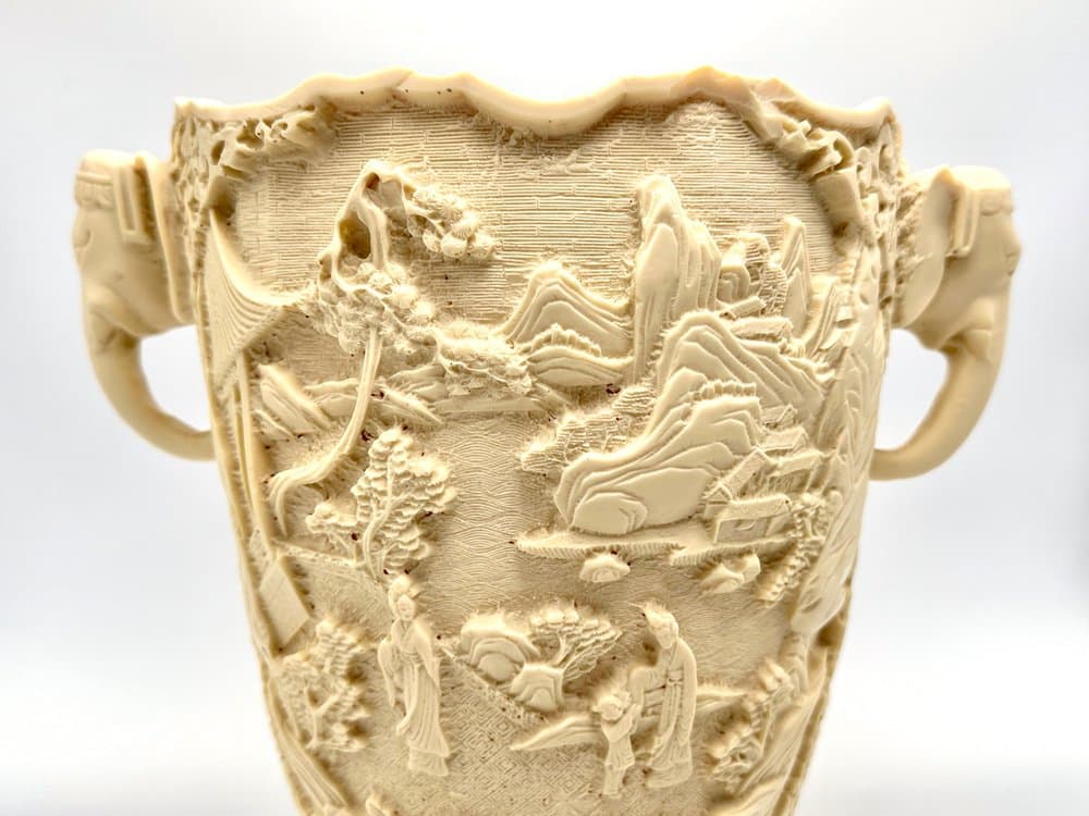 Wazon chiński, kość słoniowa, żywica, Chiny, lata 70. - 155865