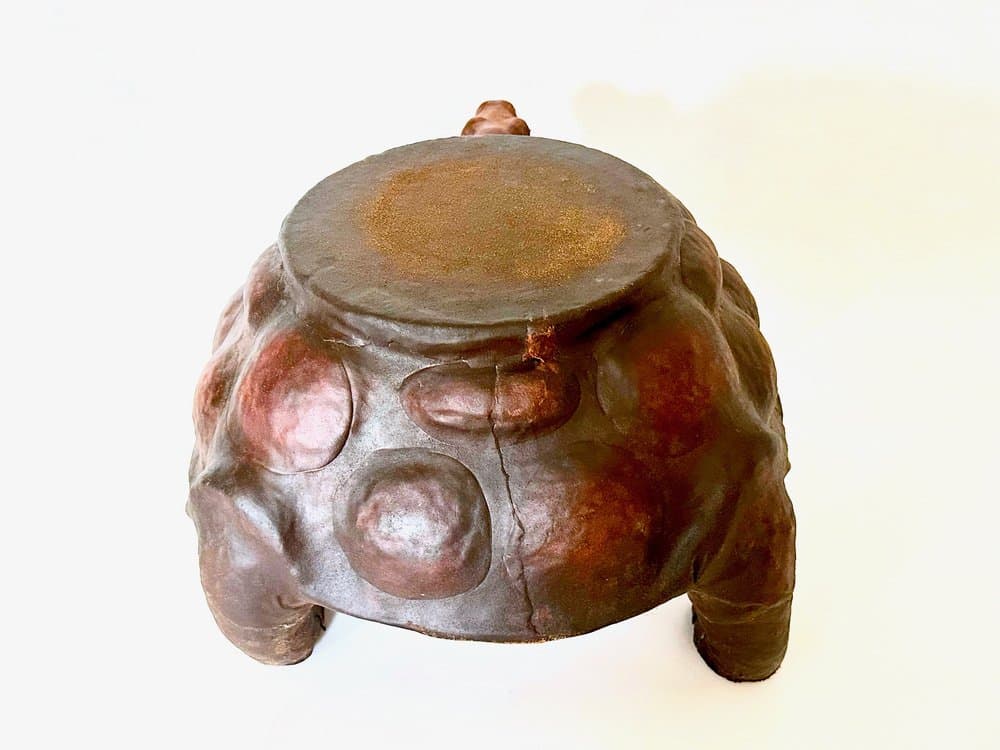 Figura żółwia, brązowy, skóra naturalna, lata 60. - 155886