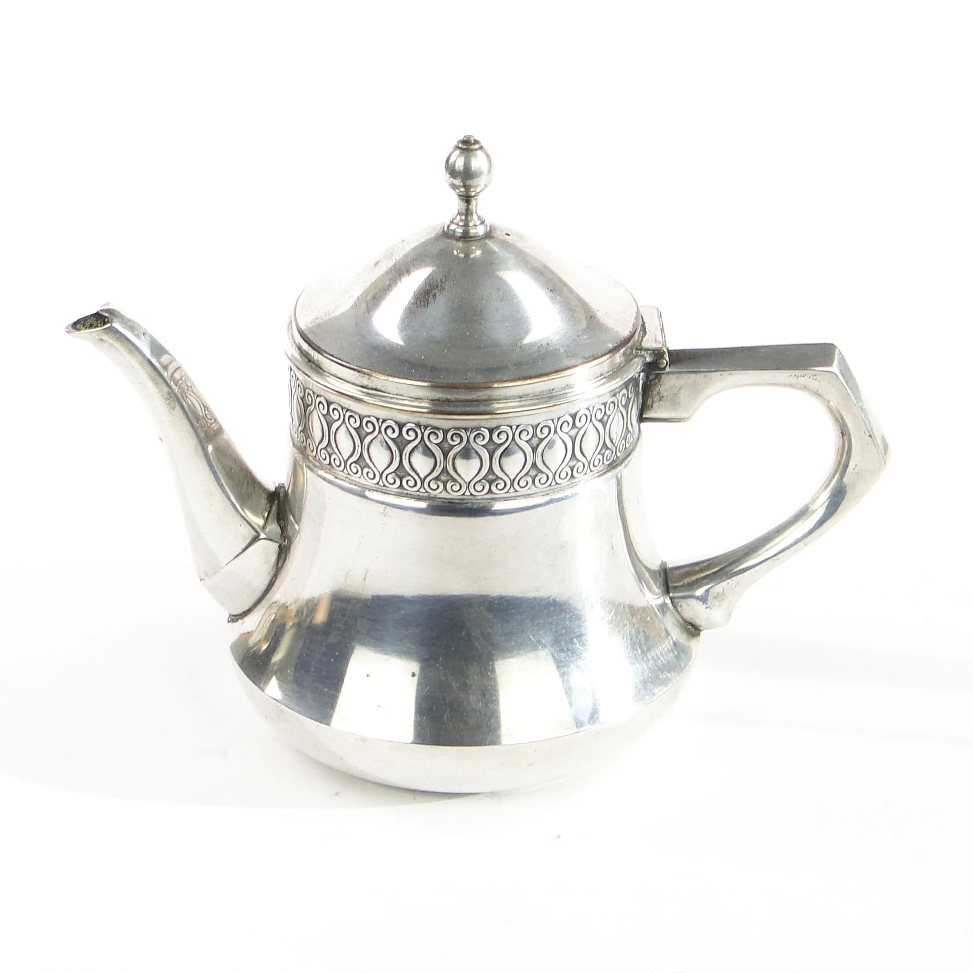 Imbryk secesyjny, mosiądz posrebrzany srebrny, WMF, Niemcy, początek XX w. - 9693