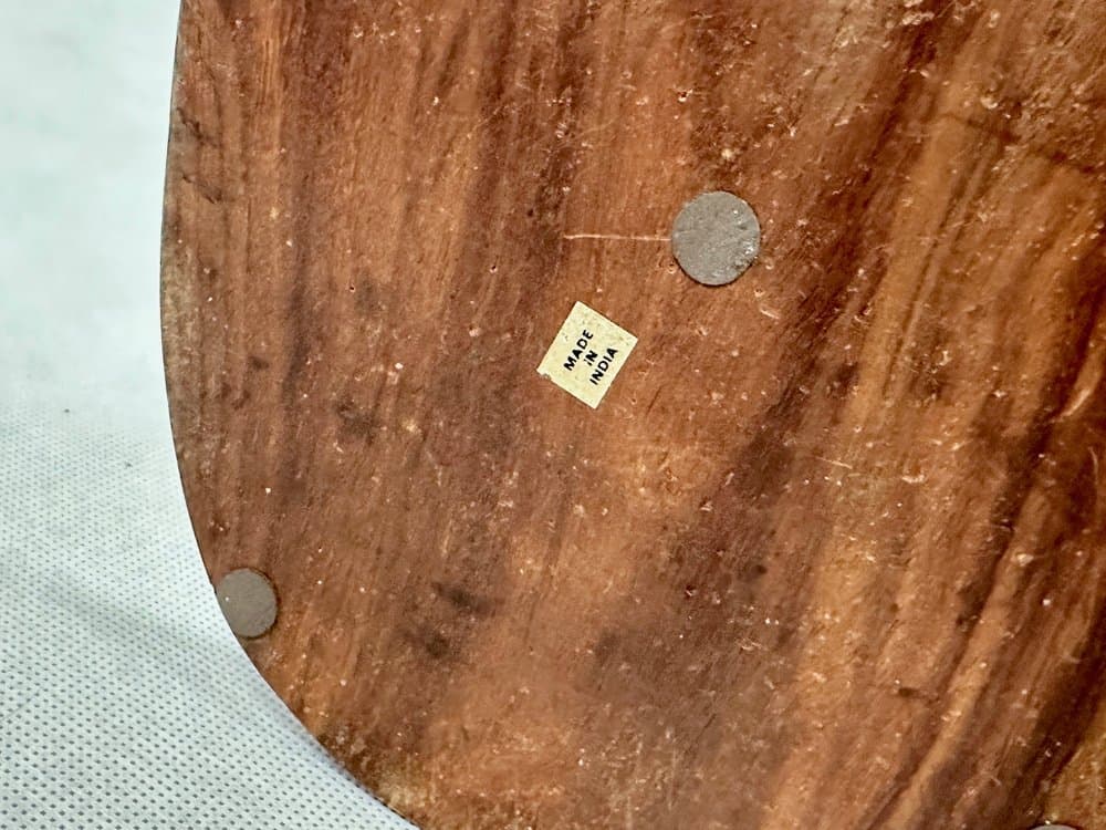 Figurka czapli, teak brązowy, mosiądz złoty, Dania, lata 60. - 155931