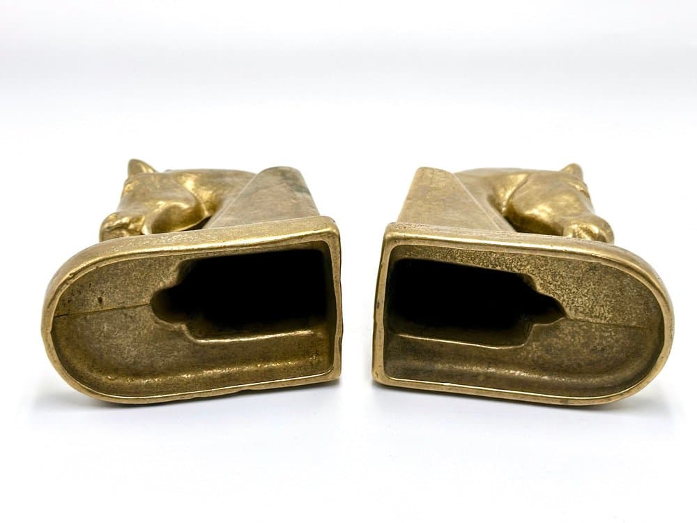 Para podpórek do książek Trojan, złoty, mosiądz, lata 60. - 155947