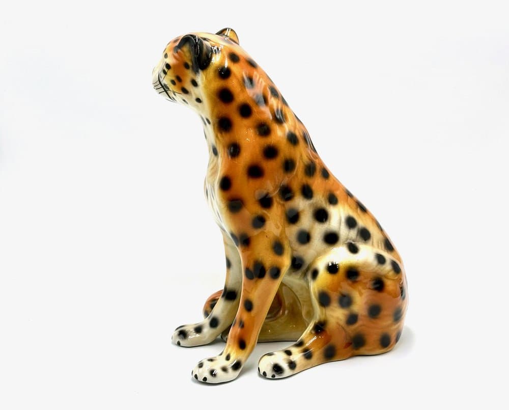 Figurka geparda, multikolor, ceramika, Włochy, lata 60. - 155977