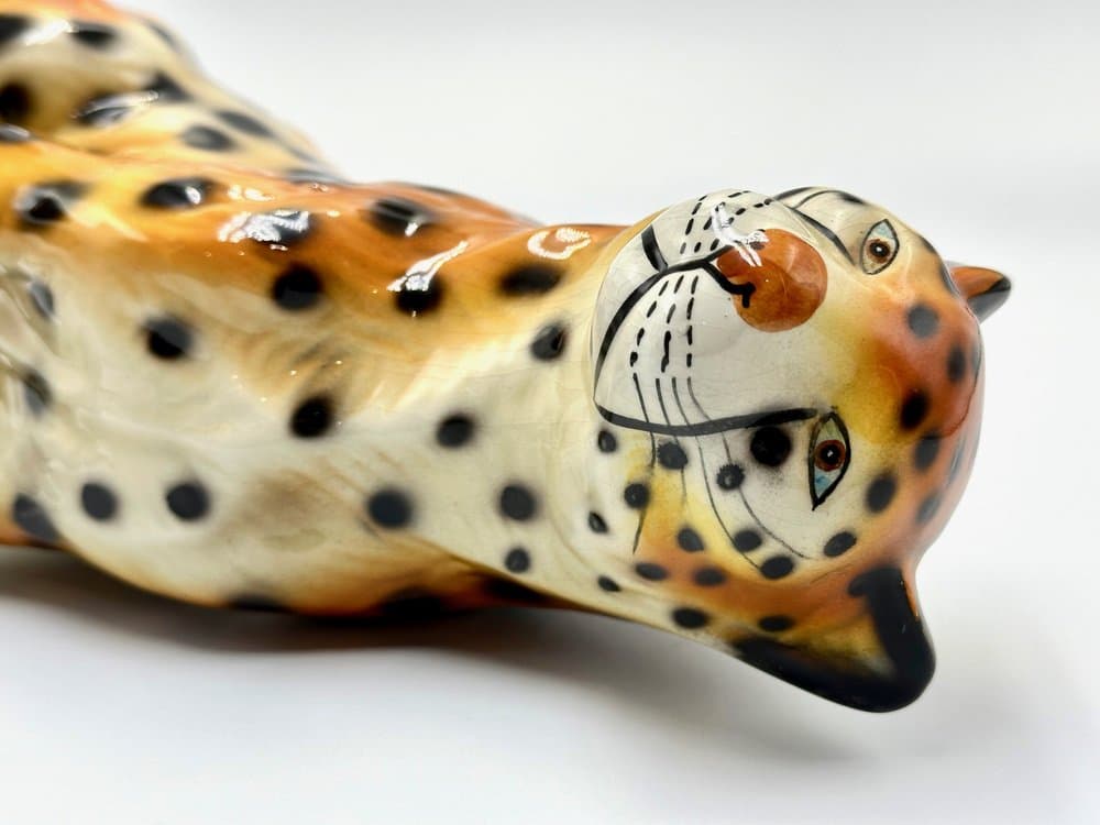 Figurka geparda, multikolor, ceramika, Włochy, lata 60. - 155980