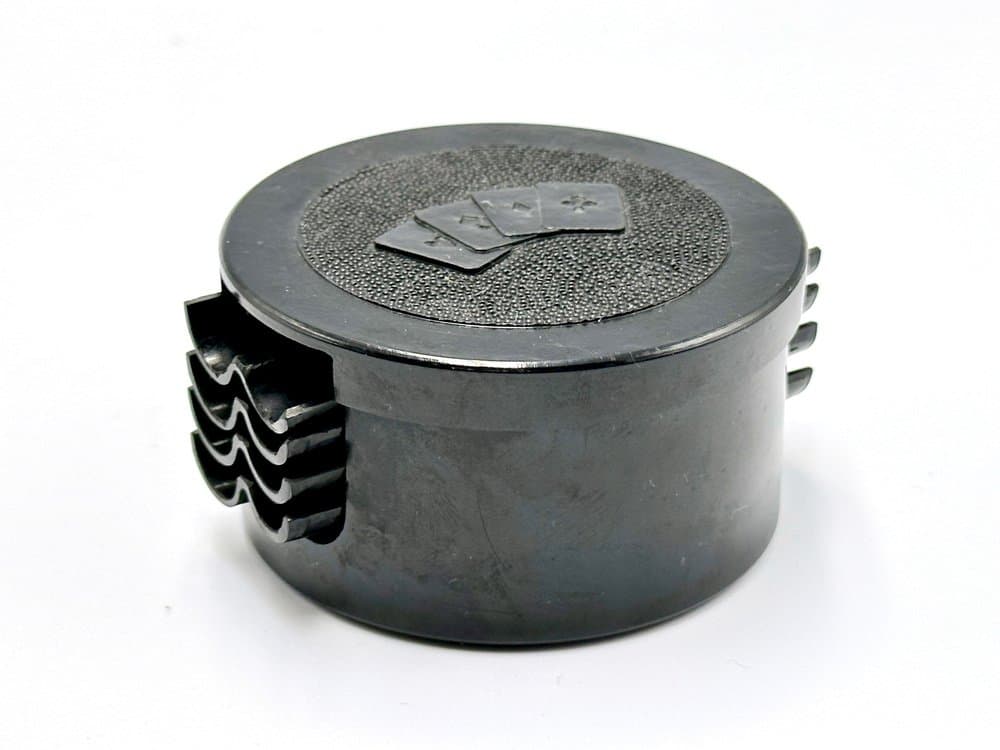 Zestaw pięciu popielniczek Card Suits, czarny, bakelit, Polska, lata 50. - 155988