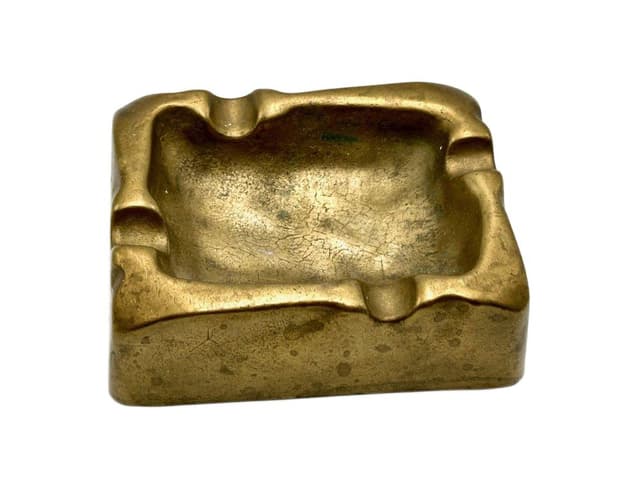 Popielniczka, złoty mosiądz, Niemcy, lata 60. - WYMIARY