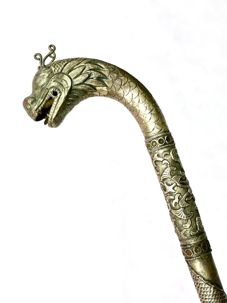 Laska ozdobna, srebrzony metal, Chiny, XIX w. - 156088