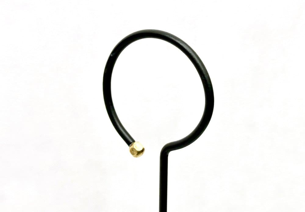 Stojak na parasole, czarny, stal, mosiądz złoty, Austria, lata 50. - 156101