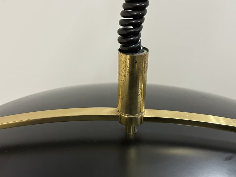 Pendant lamp, black, golden brass, Hillebrand, Germany, 1970s. - 156143