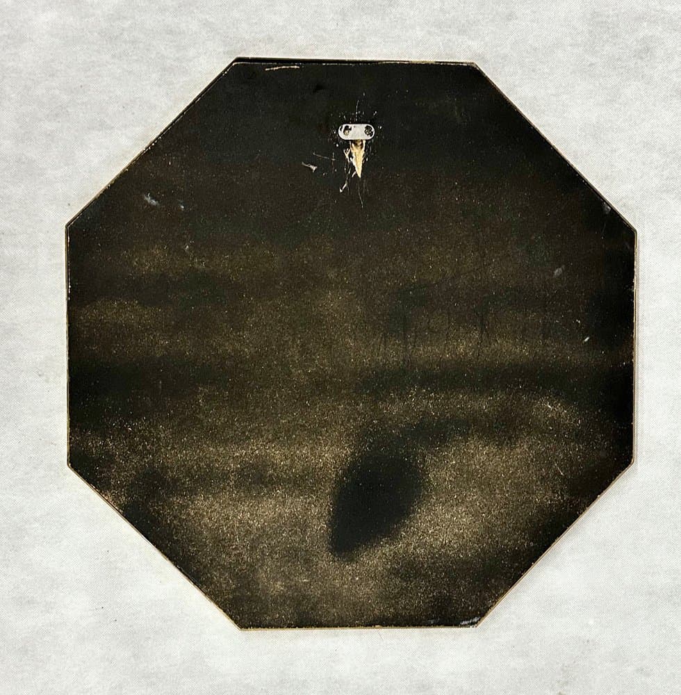 Octagonal Mirror, golden brass, Belgium, 1970s - 156159