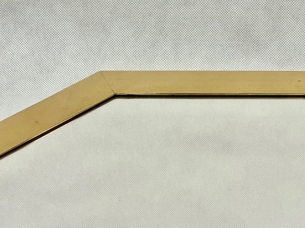 Octagonal Mirror, golden brass, Belgium, 1970s - 156156