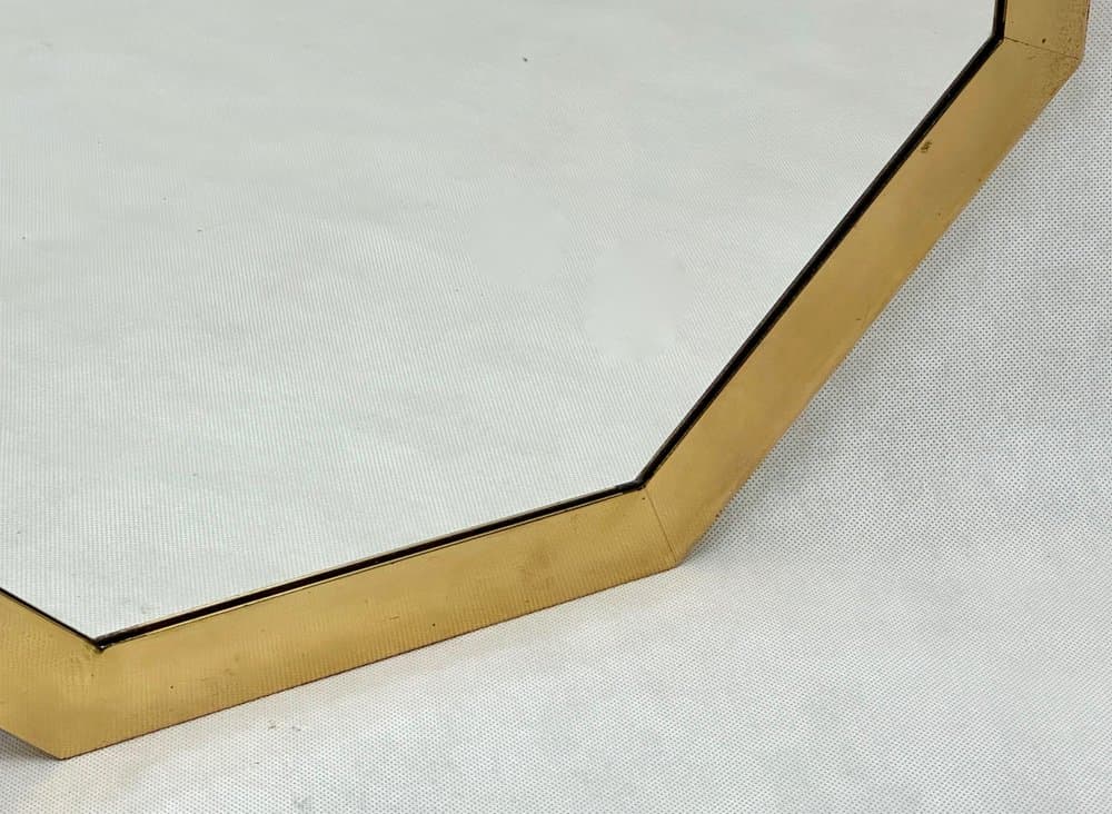 Octagonal Mirror, golden brass, Belgium, 1970s - 156158