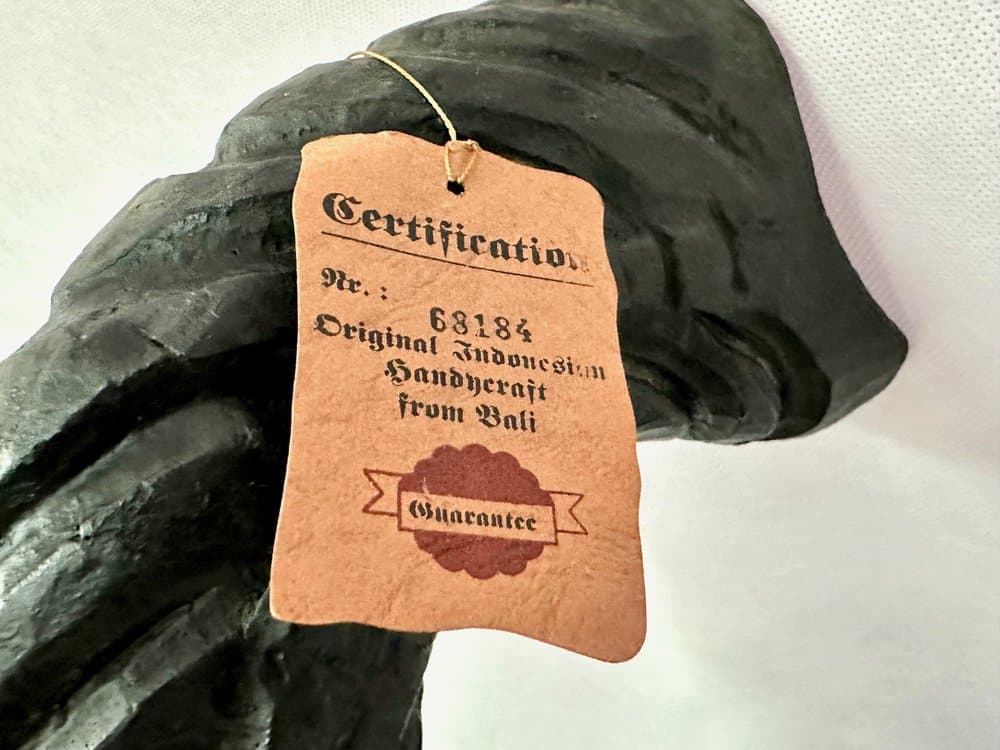 Rzeźba ścienna, głowa słonia, drewno czarne, Indonezja, lata 70. - 156167