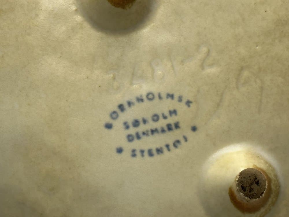 Double vase Model 3481 Sea Urchin, beige ceramic, by E. Johansen, Søholm, Denmark, 1960s - 156183