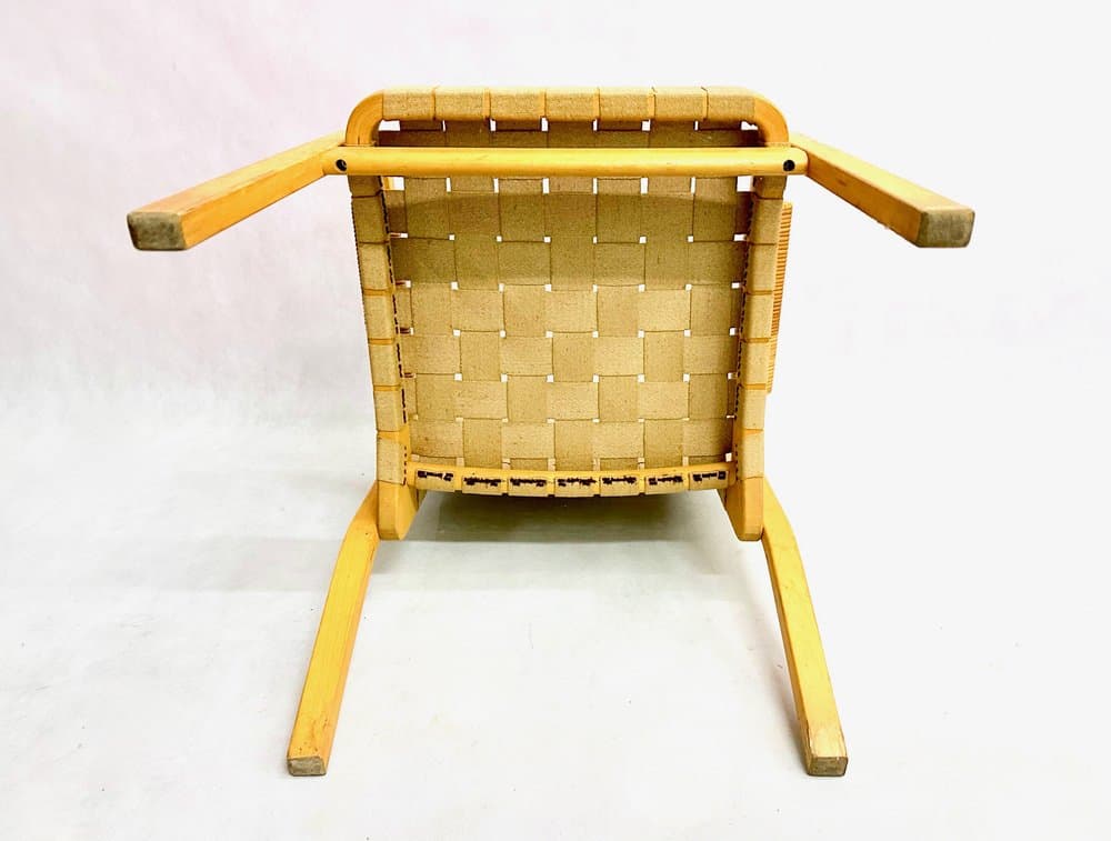 Fotel lounge Model 45, brzoza beżowy, proj. A. Aalto, Artek, Finlandia, lata 70. - 156242