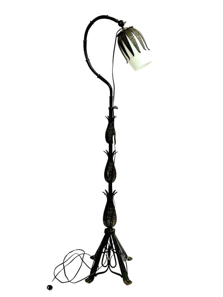 Lampa podłogowa Brutalist, brąz ciemny, metal, Polska, lata 70.