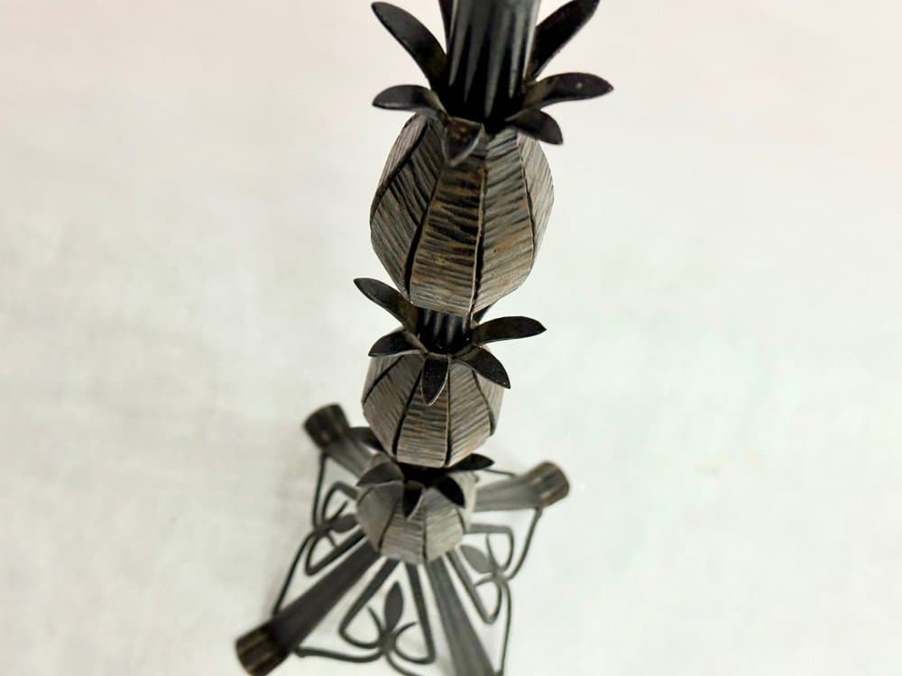 Floor lamp Brutalist, dark brown metal, Poland, 1970s. - 156247