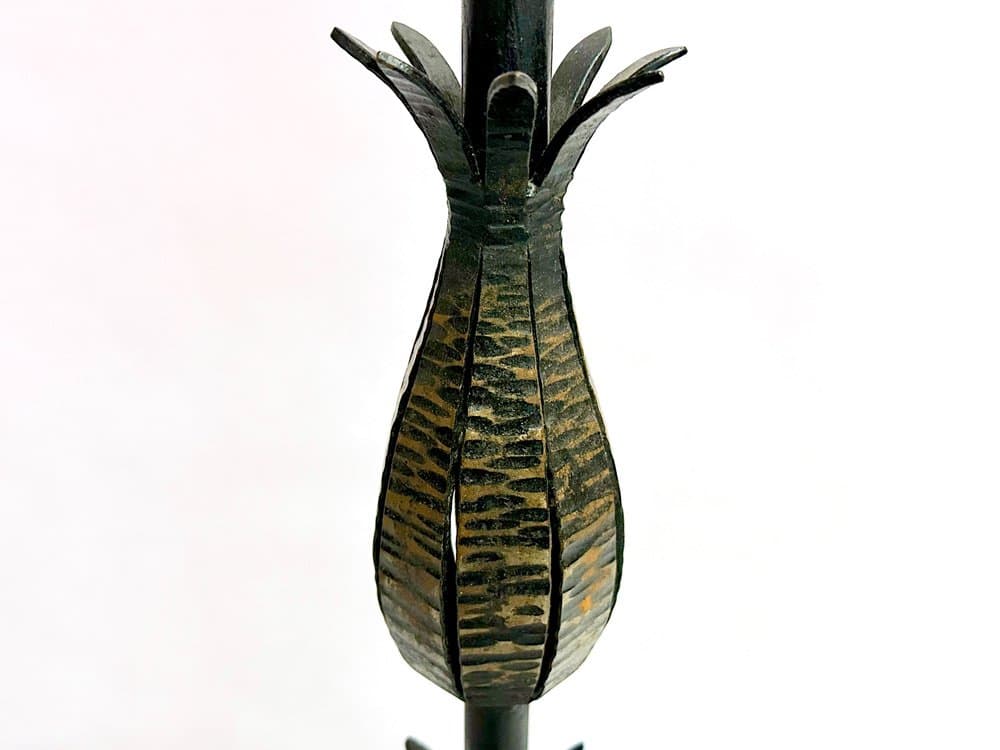 Floor lamp Brutalist, dark brown metal, Poland, 1970s. - 156245