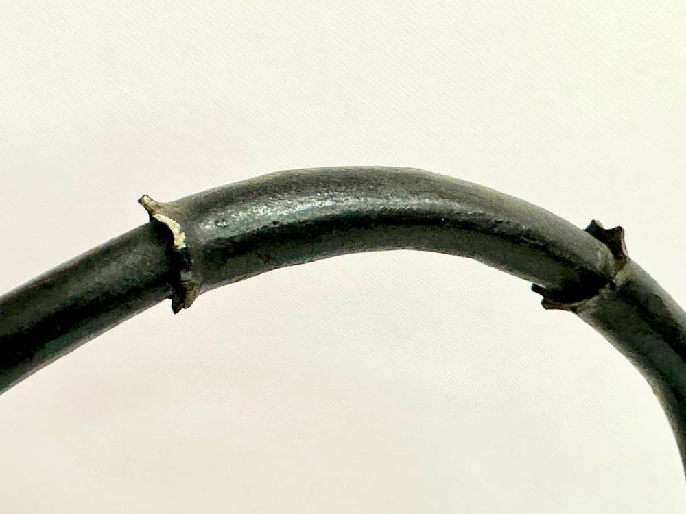 Floor lamp Brutalist, dark brown metal, Poland, 1970s. - 156249