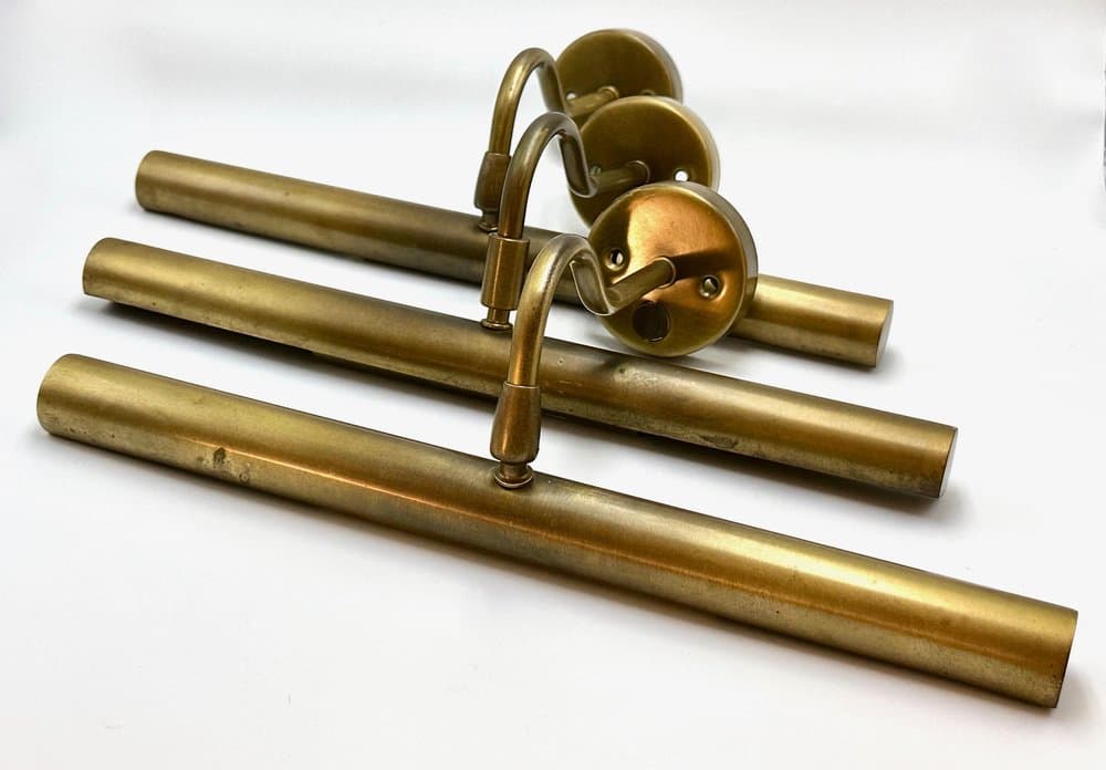 set of three wall sconces, golden brass, USA, 1960s - 156290