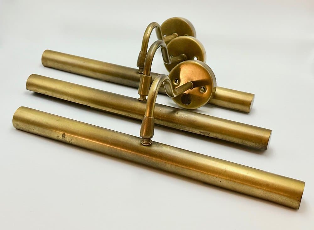 set of three wall sconces, golden brass, USA, 1960s - 156288