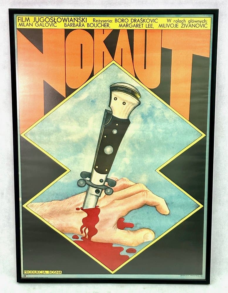 Movie poster Nokaut, multicolor paper, by A. Krajewski, Poland, 1970s. - 156321