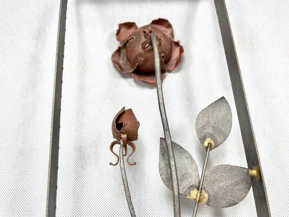 Dekoracja ścienna, Mid-Century, miedź srebrny metal, Czechosłowacja, lata 50. - 156343