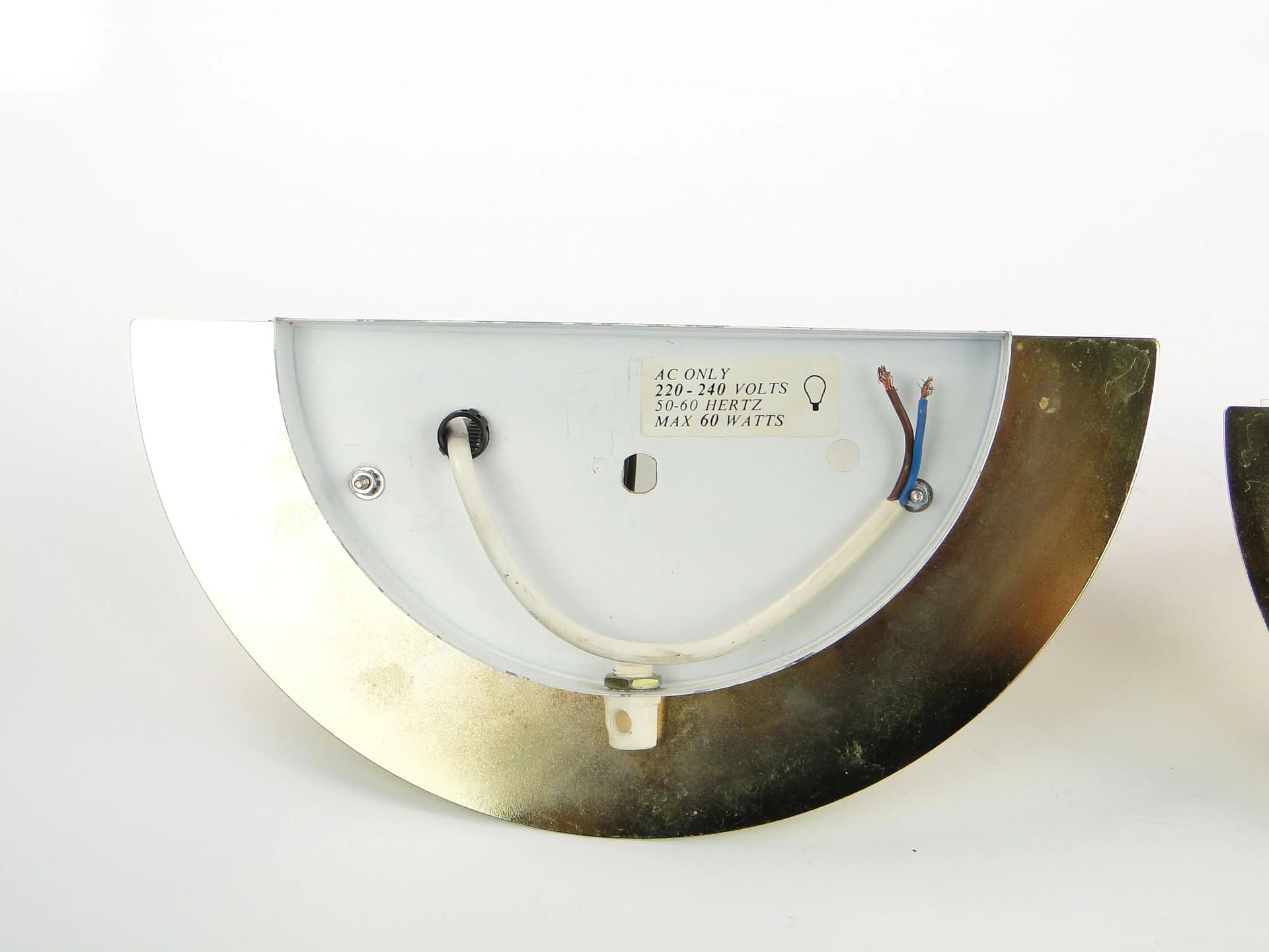 Para kinkietów Space Age, mosiądz złoty, akryl przezroczysty, Szwecja, lata 80. - 9809