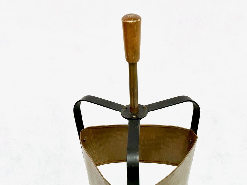 Stojak na parasole, miedź, stal czarna, Niemcy, lata 60. - 156404