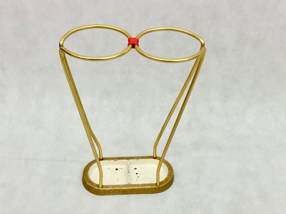 Stojak na parasole, złoty, aluminium, Austria, lata 60. - 156424