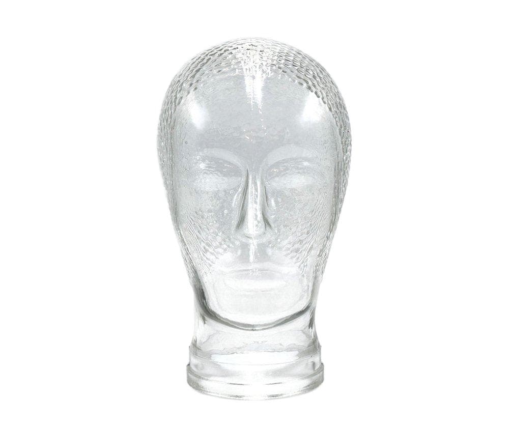 Głowa dekoracyjna, transparentny, szkło, Niemcy, lata 70.