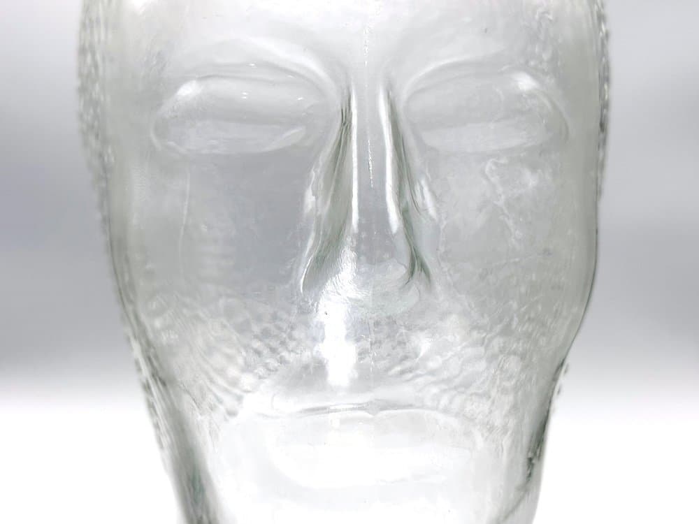 Głowa dekoracyjna, transparentny, szkło, Niemcy, lata 70. - 156437