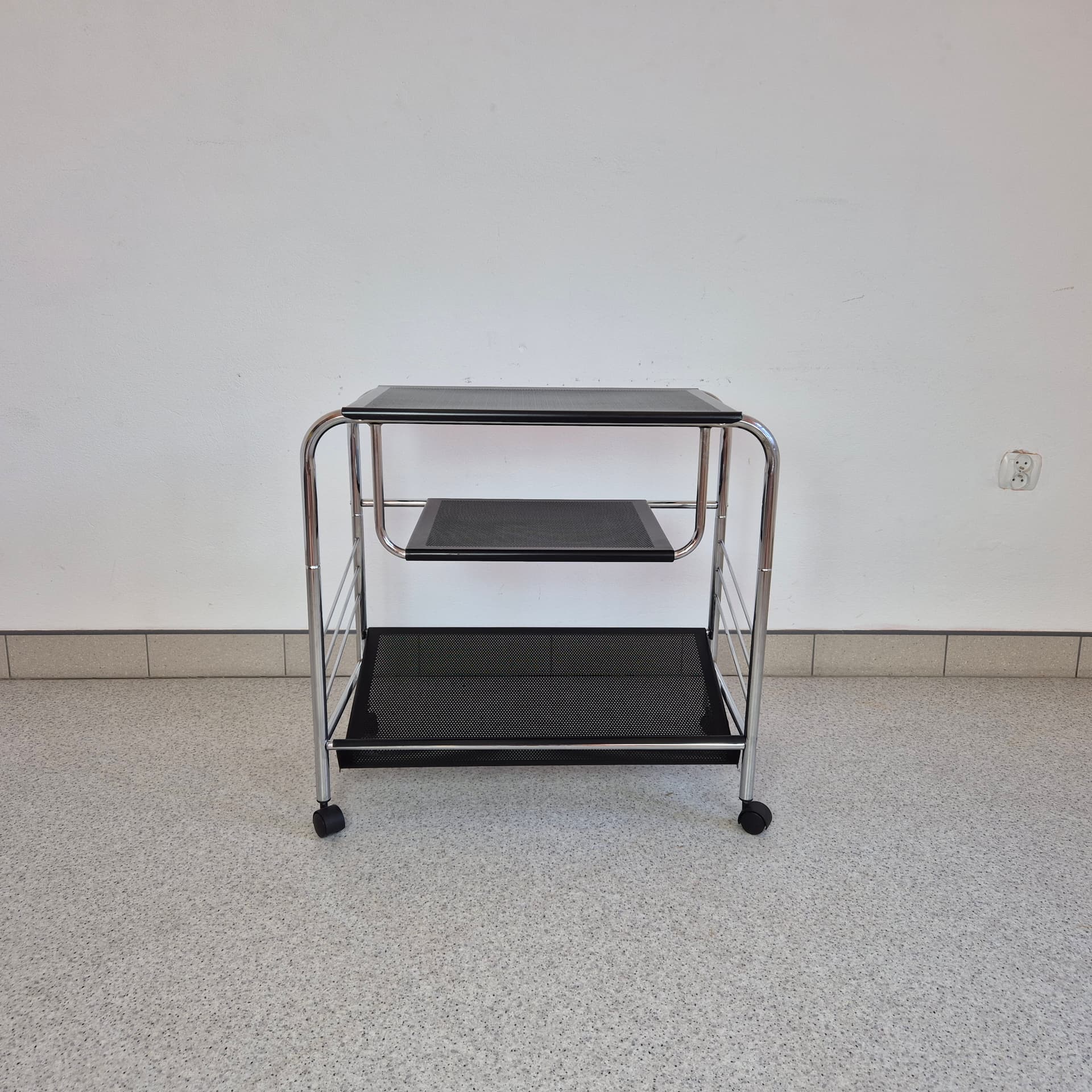Cabinet Bauhaus, chrome black metal, Germany, 1990s. - 142701