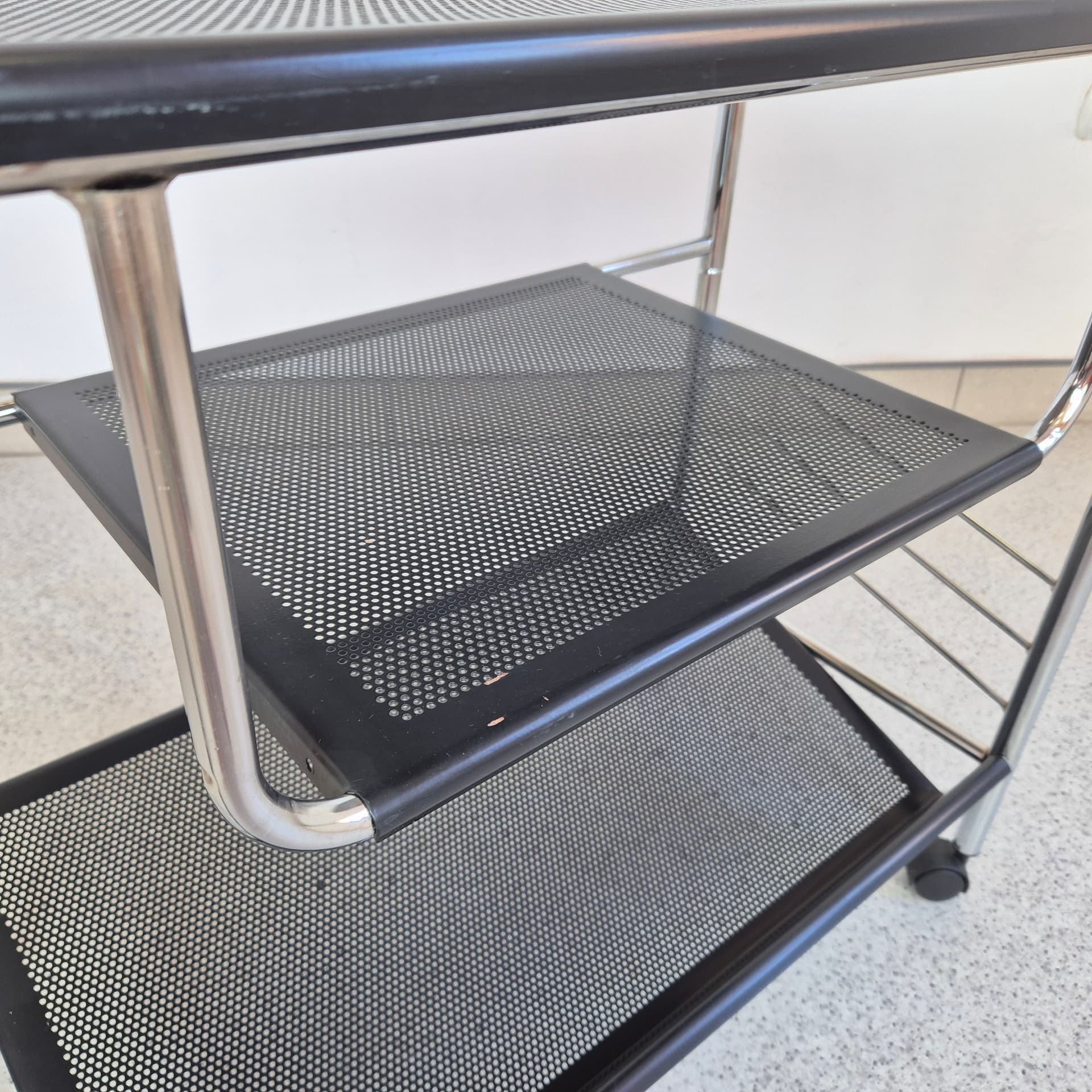 Cabinet Bauhaus, chrome black metal, Germany, 1990s. - 142705