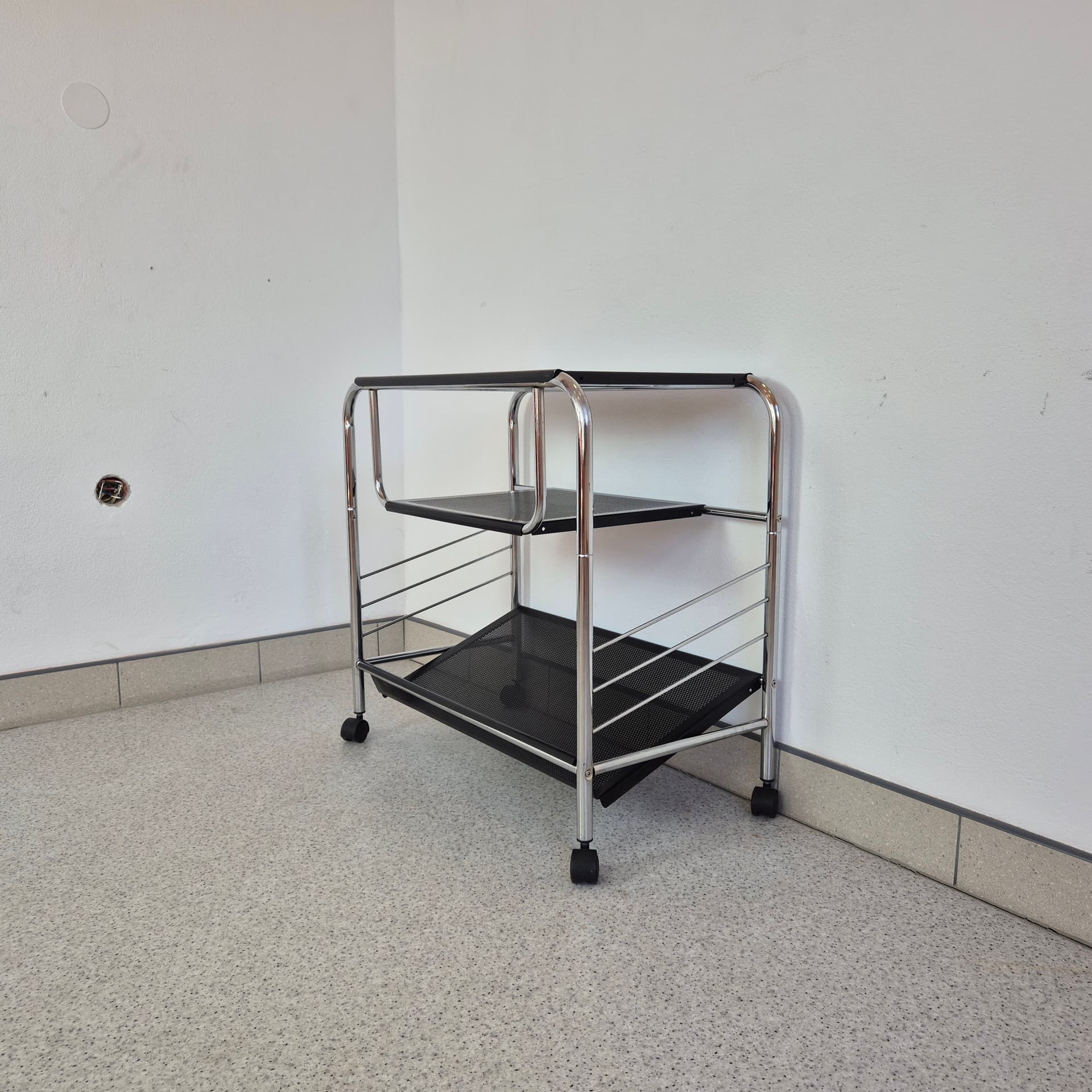 Cabinet Bauhaus, chrome black metal, Germany, 1990s. - 142703