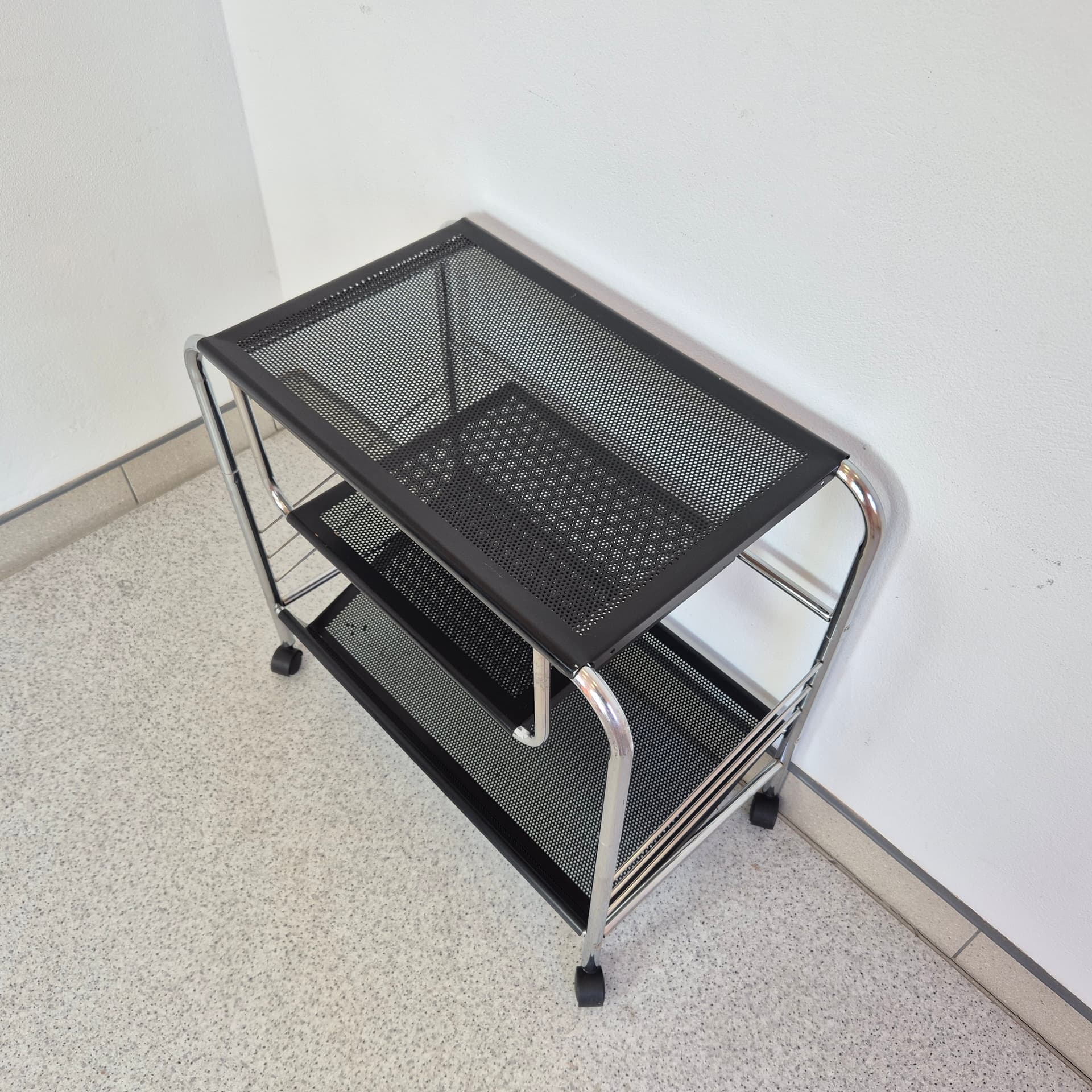 Cabinet Bauhaus, chrome black metal, Germany, 1990s. - 142707