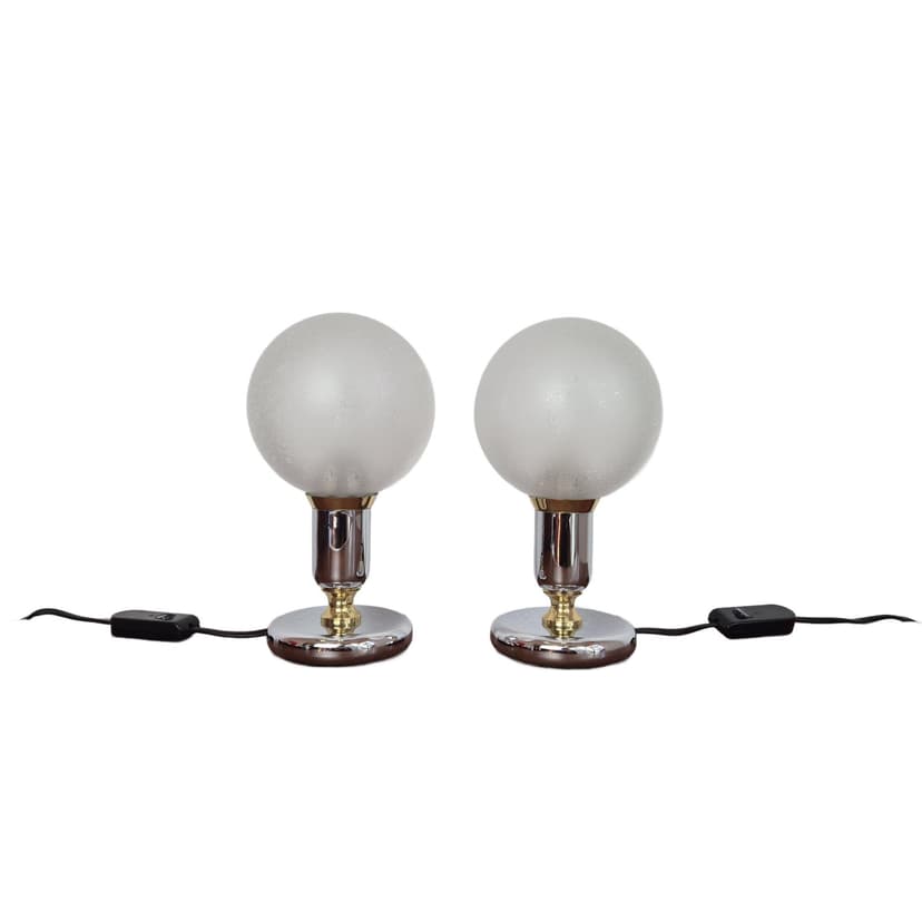 Lampka nocna, biel, szkło, Wortmann & Filz, Niemcy, lata 80.