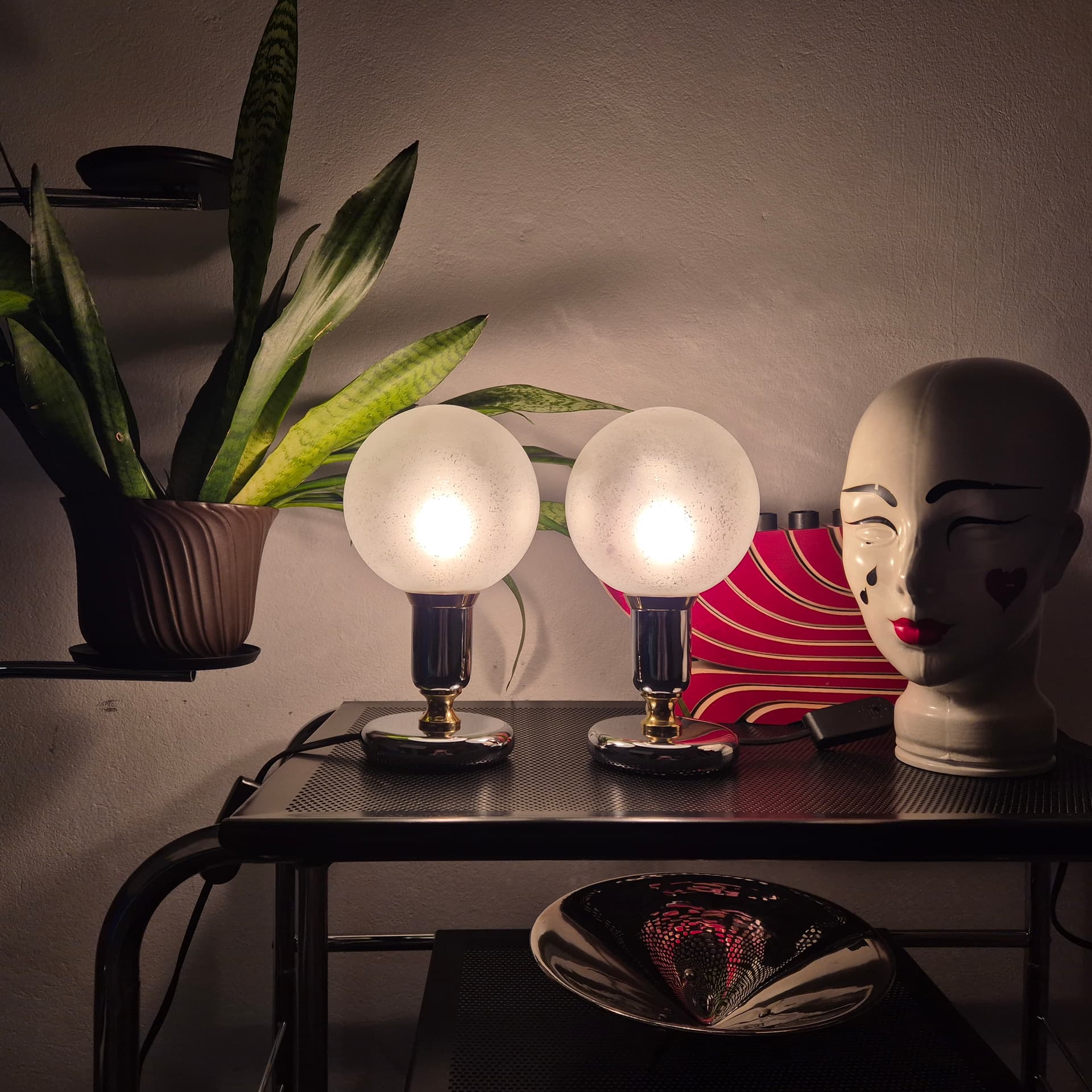 Lampka nocna, biel, szkło, Wortmann & Filz, Niemcy, lata 80. - 142747