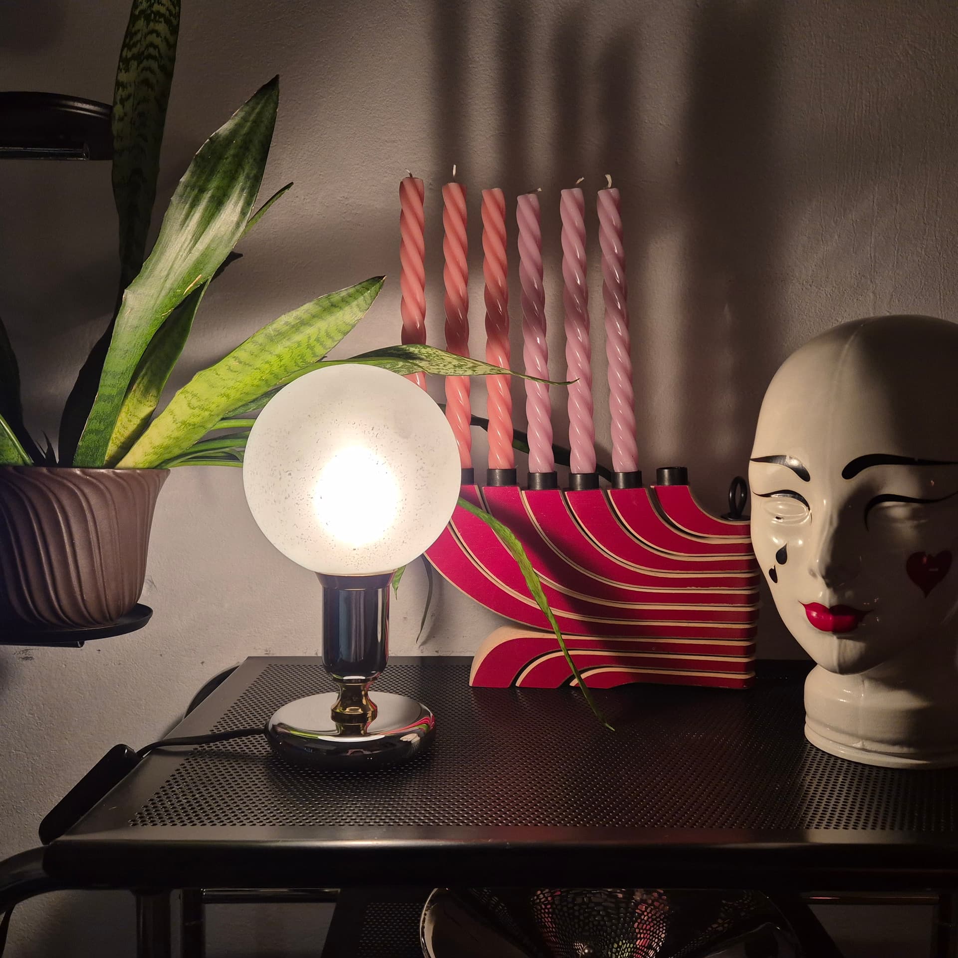 Lampka nocna, biel, szkło, Wortmann & Filz, Niemcy, lata 80. - 142746