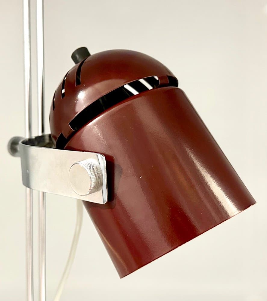 Table lamp, dark brown, chrome steel, by S. Indra, Czech Republic, 1970s. - 156632