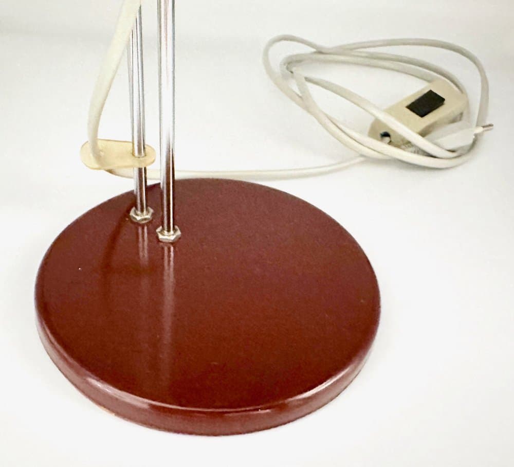 Table lamp, dark brown, chrome steel, by S. Indra, Czech Republic, 1970s. - 156631